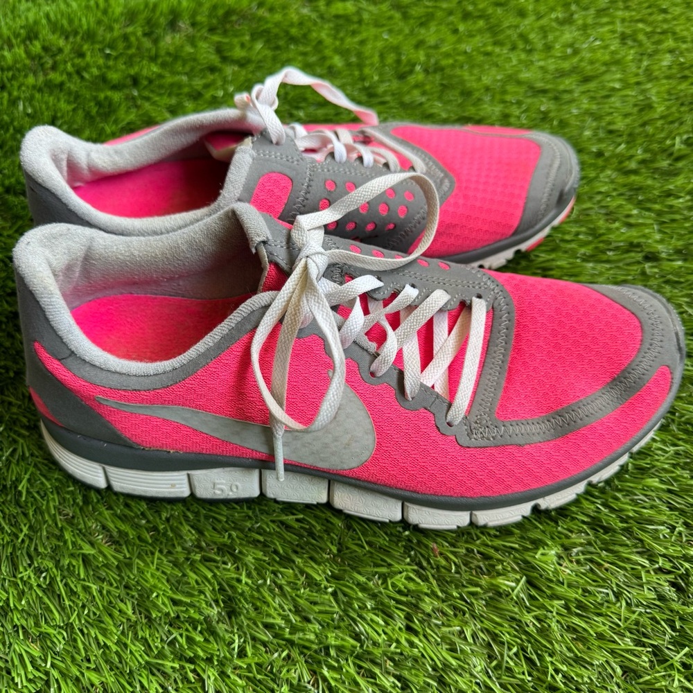 Women's Pink and Gray Athletic Shoes - Picture 8 of 14
